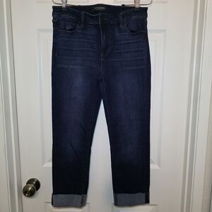 Liverpool dohney dark wash cropped jeans rolled hem size 8